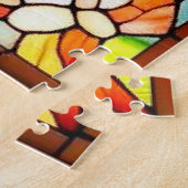 夕暮れ時の帆船 ジグソーパズル (側面)