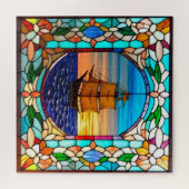 夕暮れ時の帆船 ジグソーパズル (横)