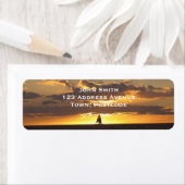 夕暮れ時の帆船 ラベル (インサイチュ)