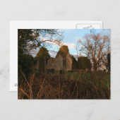 夕暮れ時の廃墟となった教会 ポストカード (正面/裏面)