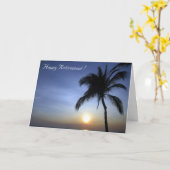 夕暮れ時の引退ヤシ カード (黄色い花)