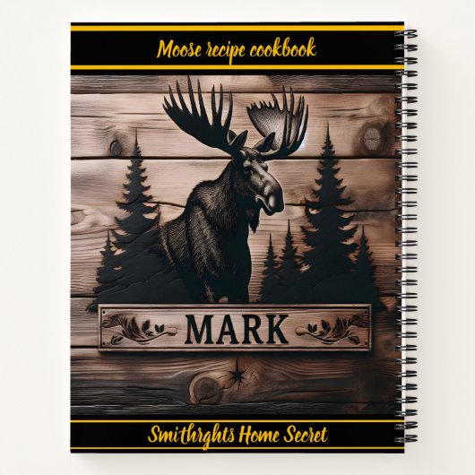 夕暮れ時の木彫り ノートブック (裏面)