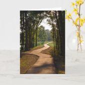 夕暮れ時の木道-自然グリーティングカード カード (黄色い花)