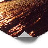 夕暮れ時の東京湾のスカイラインのシルエット ポスター (角)