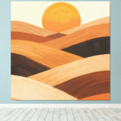 夕暮れ時の柔らかい砂の波 キャンバスプリント (インサイチュ (ウッドフロア))