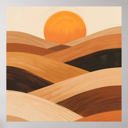 夕暮れ時の柔らかい砂の波 ポスター (正面)