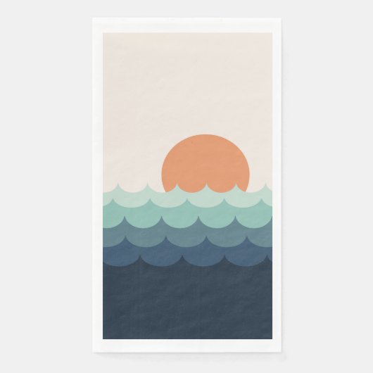 夕暮れ時の波打つ青い海 (正面)