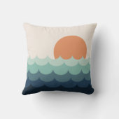 夕暮れ時の波打つ青い海 クッション (裏面)