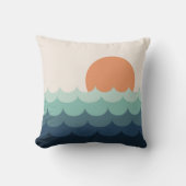 夕暮れ時の波打つ青い海 クッション (正面)