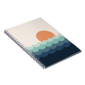 夕暮れ時の波打つ青い海 ノートブック (右側)