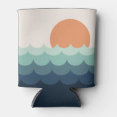 夕暮れ時の波打つ青い海 缶クーラー (正面)