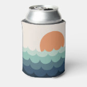 夕暮れ時の波打つ青い海 缶クーラー (缶裏面)