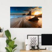 夕暮れ時の海岸線 |北カリフォルニア ポスター (ホームオフィス)