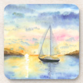 夕暮れ時の海 コースター (正面)