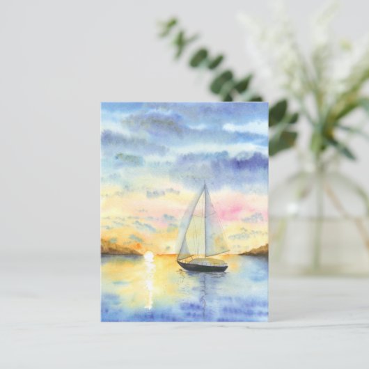 夕暮れ時の海 ポストカード (スタンド正面)