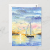 夕暮れ時の海 ポストカード (正面/裏面)