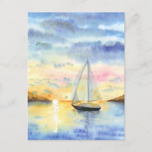 夕暮れ時の海 ポストカード (正面)