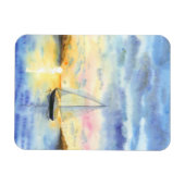 夕暮れ時の海 マグネット (横)