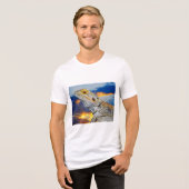 夕暮れ時の灰色のトカゲ トライブレンドＴシャツ (正面全面)