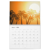 夕暮れ時の熱帯性ヤシの木 カレンダー (3月 2026)