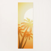 夕暮れ時の熱帯性ヤシの木 ヨガマット (裏面)
