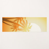 夕暮れ時の熱帯性ヤシの木 ヨガマット (正面(横))