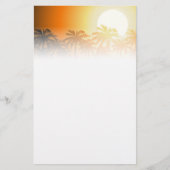 夕暮れ時の熱帯性ヤシの木 便箋 (正面)