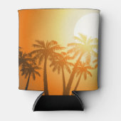 夕暮れ時の熱帯性ヤシの木 缶クーラー (正面)