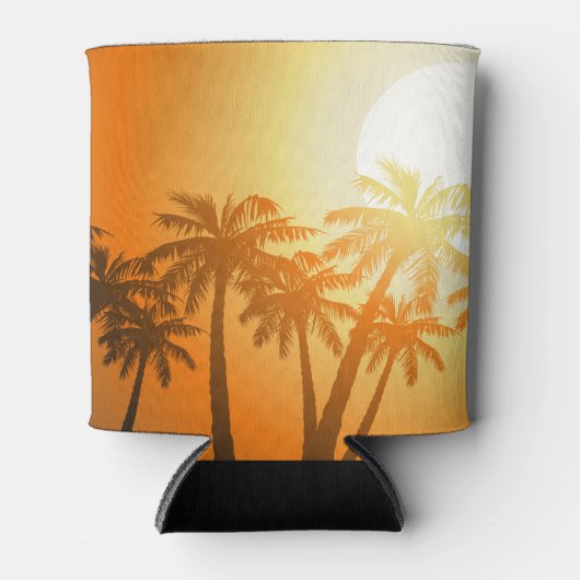 夕暮れ時の熱帯性ヤシの木 缶クーラー (正面)