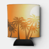 夕暮れ時の熱帯性ヤシの木 缶クーラー (裏面)