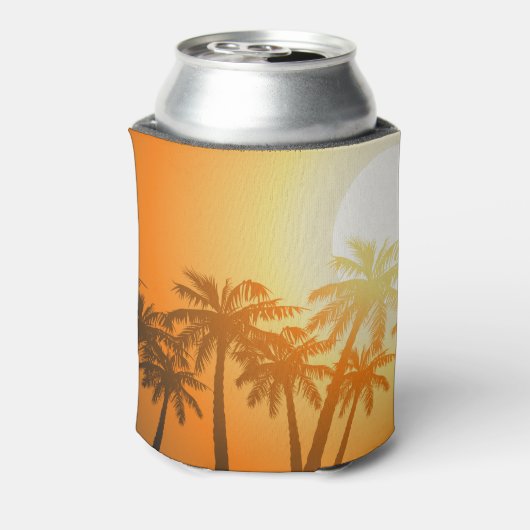 夕暮れ時の熱帯性ヤシの木 缶クーラー (缶裏面)