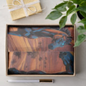 夕暮れ時の砂漠の野生の馬のトリオ 薄葉紙 (ギフト)