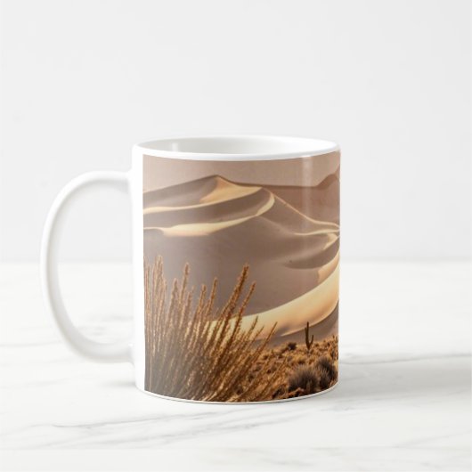 夕暮れ時の砂漠の風景 コーヒーマグカップ (左)