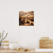 夕暮れ時の砂漠の風景 ポスター (キッチン)