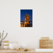 夕暮れ時の米国オハイオ州シンシナティのスカイライン ポスター (キッチン)