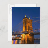 夕暮れ時の米国オハイオ州シンシナティのスカイライン ポストカード (正面/裏面)