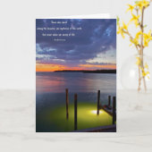 夕暮れ時の美しい夕焼けの空 カード (黄色い花)