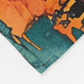 夕暮れ時の街並み – アーバン鮮やかアート フリースブランケット (角)