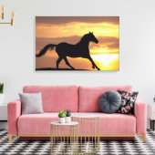 夕暮れ時の馬 キャンバスプリント (インサイチュ (リビング))