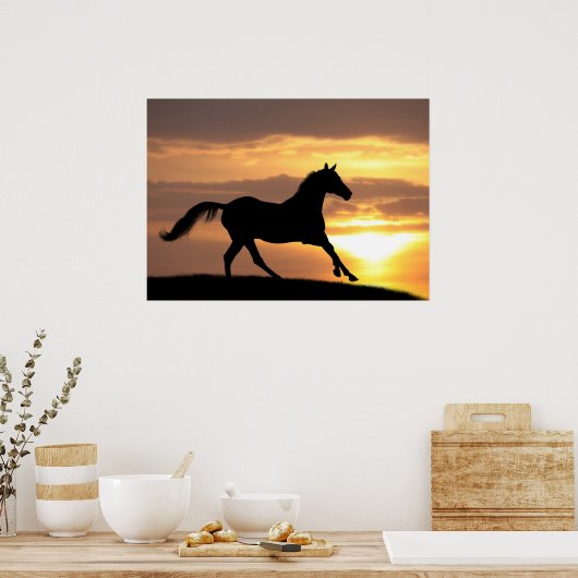 夕暮れ時の馬 ポスター (キッチン)