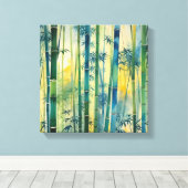 夕暮れ時の鬱蒼とした竹林 キャンバスプリント (インサイチュ (ウッドフロア))