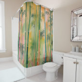 夕暮れ時の鬱蒼とした竹林 シャワーカーテン (インサイチュ)