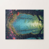 夕暮れ時の魅惑の森 ジグソーパズル (横)