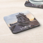 夕暮れ時絵画の水彩のベレムタワー コースター (左側)