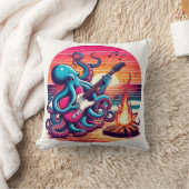 夕暮れ時遊のキャンプファイアによるタコのギター クッション (ブランケット)