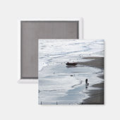 夕暮れ来に海が岸に着く マグネット (正面/裏面)