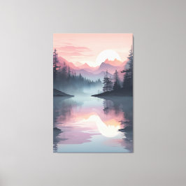 夕暮れ松が反射 キャンバスプリント