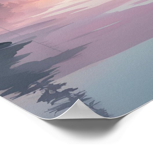 夕暮れ松が反射 ポスター (角)