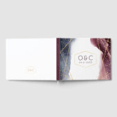 夕暮れ水の色の幾何モダン結婚の ゲストブック (全面)