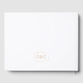 夕暮れ水の色の幾何モダン結婚の ゲストブック (裏面)